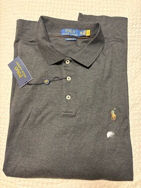 Polo by Ralph Lauren Dark Charcoal long -Sleeve Polo